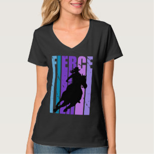 Barrel Racing Fierce Cowgirl Hat Western Theme Pur T-Shirt