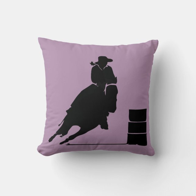 Barrel Racing Girl Silhouette Cushion (Front)