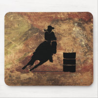 Barrel Racing Girl Silhouette on a Grunge Texture