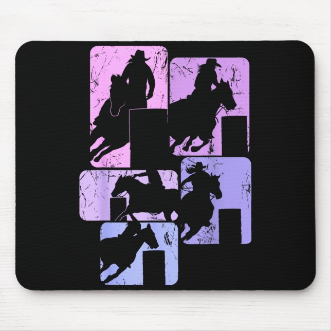 Barrel Racing Horse Barrel Racer Rodeo Cowgirl Wom Mouse Pad (Front)