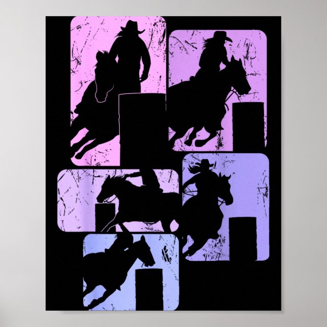Barrel Racing Horse Barrel Racer Rodeo Cowgirl Wom Poster (Front)