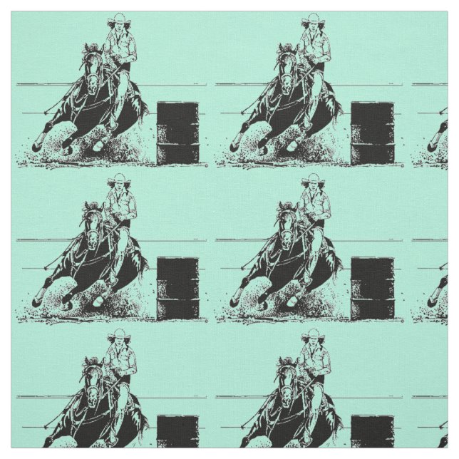 Barrel Racing Horse Fabric (Swatch)