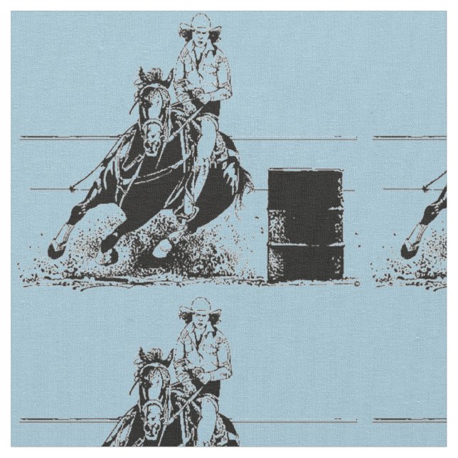 Barrel Racing Horse Fabric (Close Up)