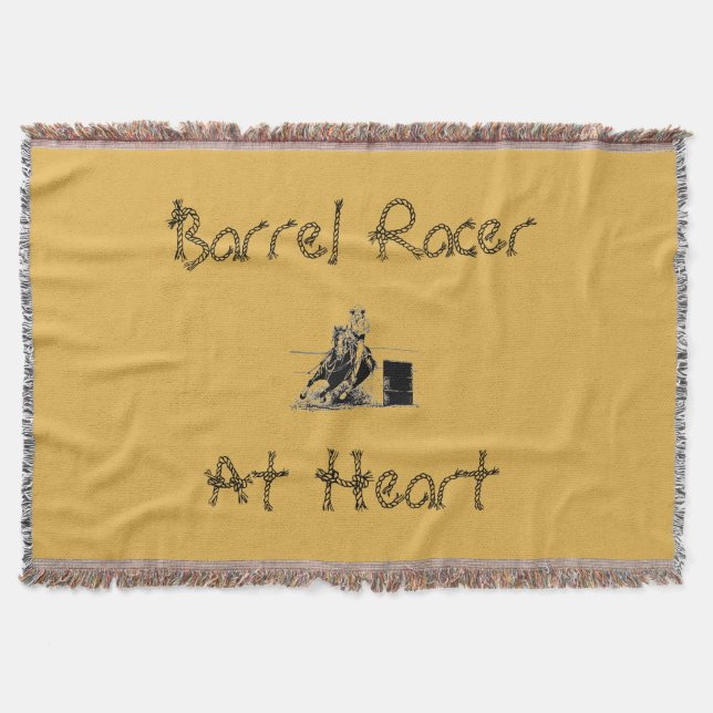 Barrel Racing Horse & Rider Throw Blanket (Front)