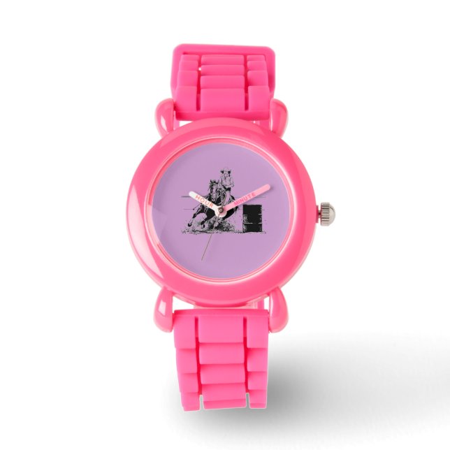 Barrel Racing Horse with Cowgirl Watch (Front)
