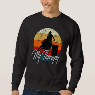 Barrel Racing Is My Therapy' Vintage Retro Men Fat Sweatshirt