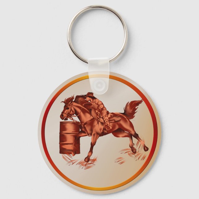 Barrel Racing -Keychain Key Ring (Front)