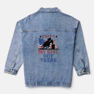 Barrel Racing Proud Mum Dad Parent That's My Girl  Denim Jacket