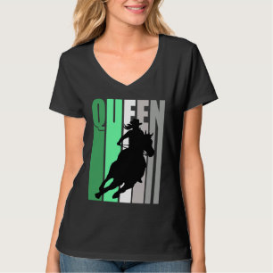 Barrel Racing Queen Rodeo Women Cowgirls Retro Gre T-Shirt