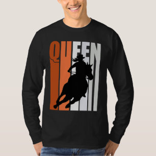 Barrel Racing Queen Rodeo Women Cowgirls Retro Ora T-Shirt