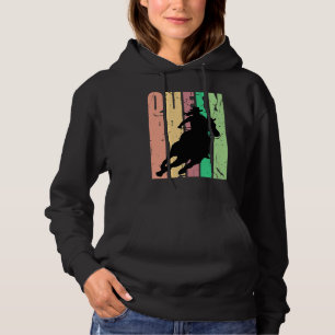 Barrel Racing Queen Rodeo Women Cowgirls Retro Vin Hoodie