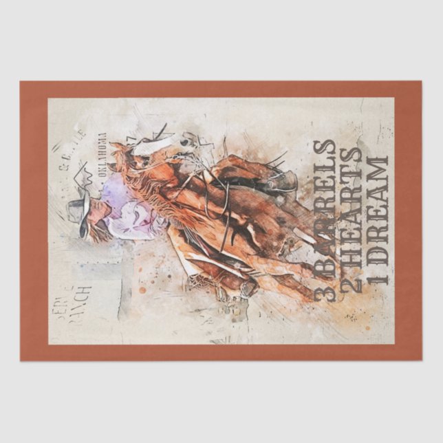 Barrel Racing Quote Tissue Paper (Front)