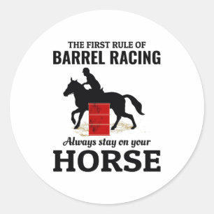 Barrel Racing Rodeo Horse Riding Funny Classic Round Sticker
