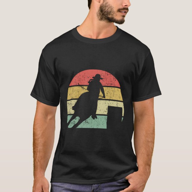 Barrel Racing Rodeo Retro Vintage Gift T-Shirt (Front)
