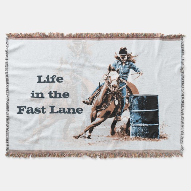 Barrel Racing Throw Blanket (Front)