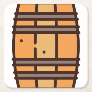 barrel square paper coaster