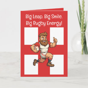 Barrelling Forward Fun English Rugby Hero Card