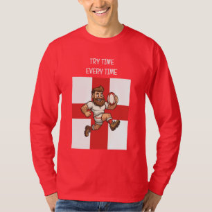 Barrelling Forward Fun English Rugby Hero T-Shirt