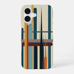 Barres Verticales Abstraites Rétro iPhone 16 Case
