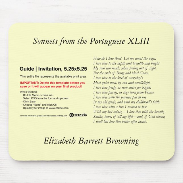Barrett Browning - Sonnets from the Portuguese #43 Mouse Pad (Front)