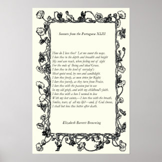 Barrett Browning - Sonnets from the Portuguese 43 Poster