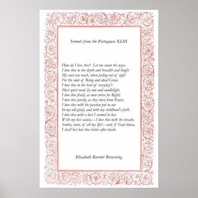 Barrett Browning - Sonnets from the Portuguese 43 Poster (Front)