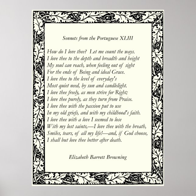Barrett Browning - Sonnets from the Portuguese 43 Poster (Front)