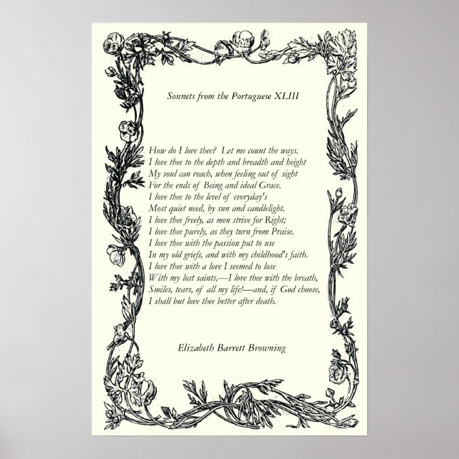 Barrett Browning - Sonnets from the Portuguese 43 Poster (Front)