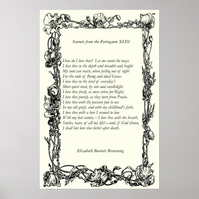 Barrett Browning - Sonnets from the Portuguese 43 Poster (Front)