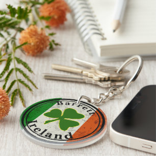 Barrett Gold Trimmed Shamrock Personalised Key Ring