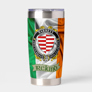 Barrett Irish Shield & Flag Personalised Insulated Tumbler
