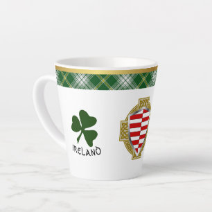 Barrett Irish Shield & Tartan Personalised Latte Mug