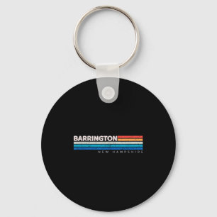 Barrington Nh New Hampshire Retro Design Key Ring