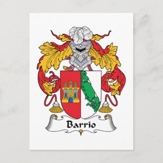 Barrio Family Crest Postcard