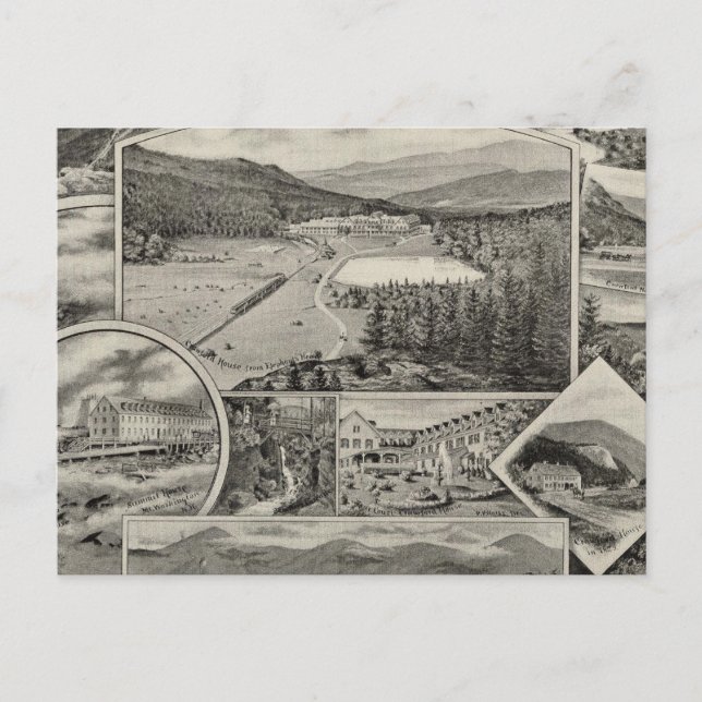 Barron & Merrill's White Mountain houses, NH Postcard (Front)