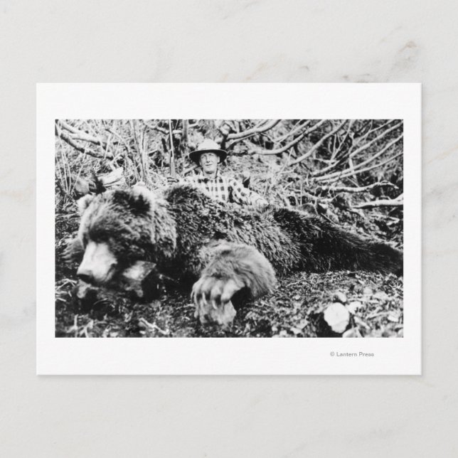 Barr's Bear Over 10 Foot Long, Alaska Postcard (Front)