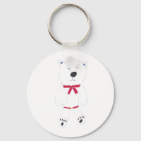 Barry Bear Button Keyring