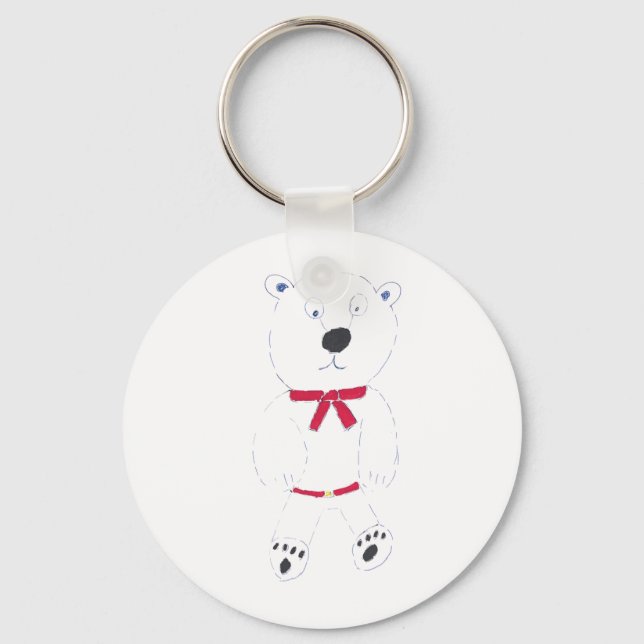 Barry Bear Button Keyring (Front)