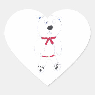 Barry Bear Heart Stickers