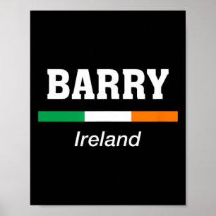 Barry Irish Family Name St Patricks Day Ireland Fl Poster