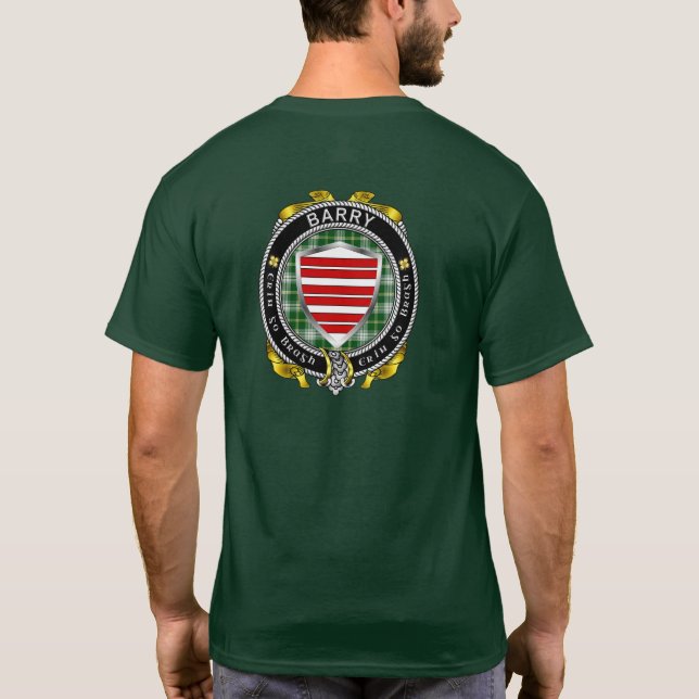 Barry Irish Shield Adult T-Shirt (Back)