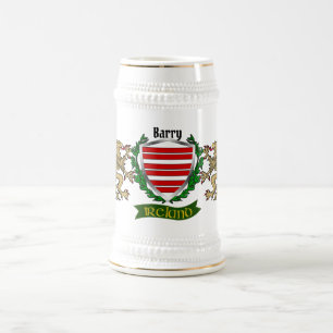 Barry Irish Shield Personalised Beer Stein
