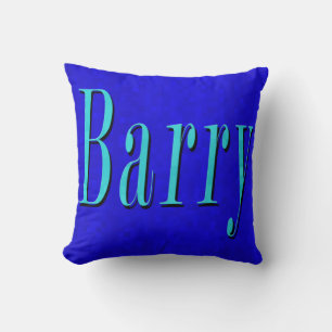 Barry, Name Logo On Blue Mosaic, Cushion