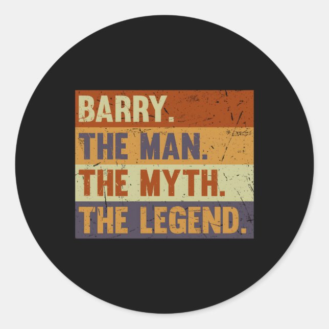 Barry The The Myth The Legend For Barry Classic Round Sticker (Front)