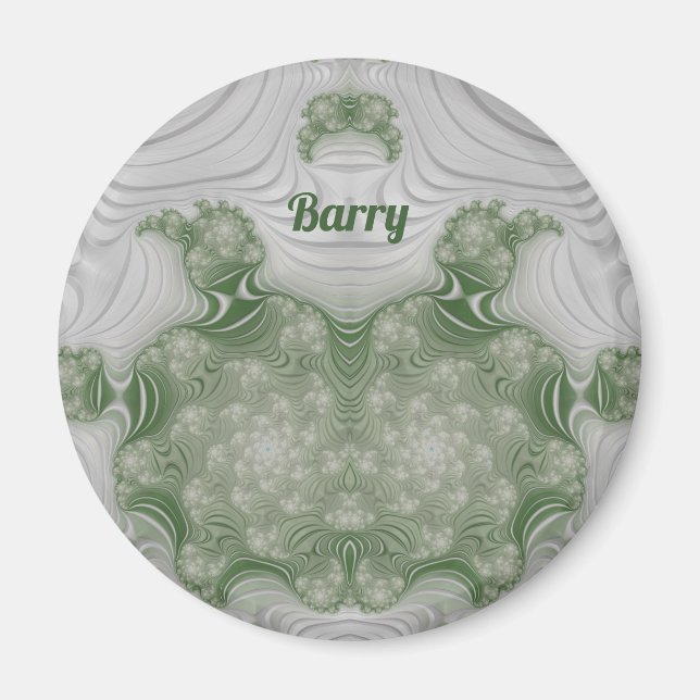 BARRY ~ White and Green ~ Stunning Design  Magnet (Front)