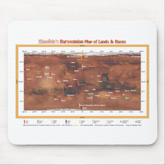 Barsoomian Map of Lands and Races Mousepad