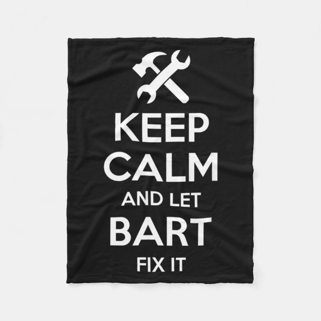 Bart Fix Quote Funny Birthday Personalised Name Fleece Blanket (Front)