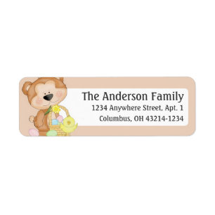 Bart the Teddy Bear Loves Easter d3 Address Label