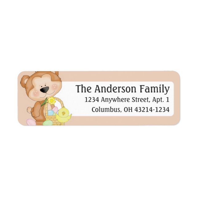 Bart the Teddy Bear Loves Easter d3 Address Label (Front)