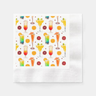 Bartender Alcohol Mixed Drinks Colourful Party Napkin